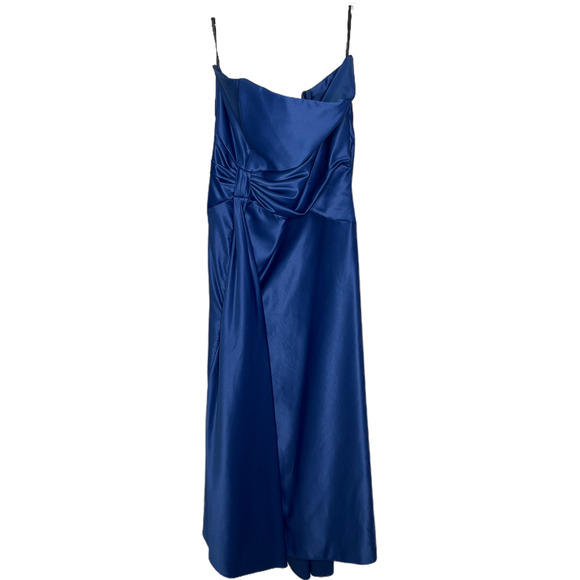 Jessica McClintock Women Maxi Bridal Dress Blue Strapless Prom Gala Wedding 14 - Picture 1 of 11